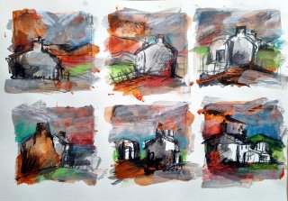 Colorful interpretations of rural scenes Abstract Landscape Series