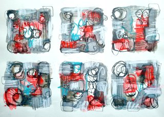 Exploring emotions through vibrant colors and shapes Abstract Expressionism in Red and Blue